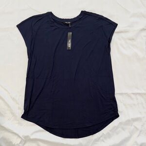NWT NIC+ZOE Navy Cap Sleeve Tee—Medium